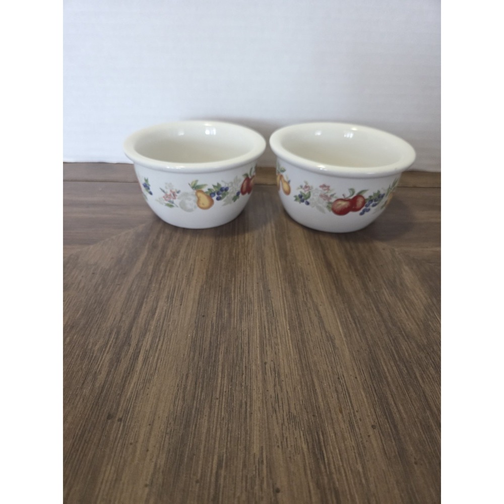 vintage Corelle Coordinates "Chutney" pattern bowls, fruit, Cottagecore, Farm
